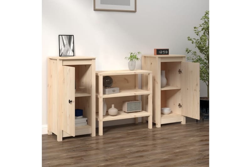 beBasic Skänkar 2 st 40x35x80 cm massiv furu - Förvaring - Förvaringsmöbler - Skänkar & sideboards