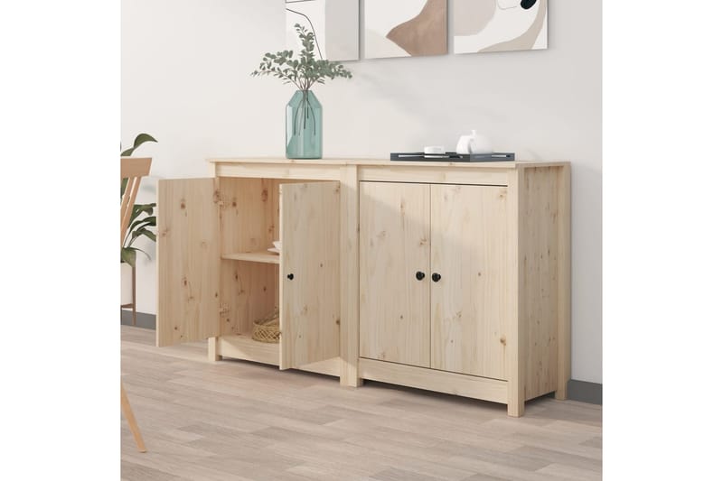 beBasic Skänkar 2 st 70x35x80 cm massiv furu - Förvaring - Förvaringsmöbler - Skänkar & sideboards