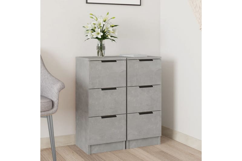beBasic Skänkar 2 st betonggrå 30x30x70 cm konstruerat trä - Förvaring - Förvaringsmöbler - Skänkar & sideboards