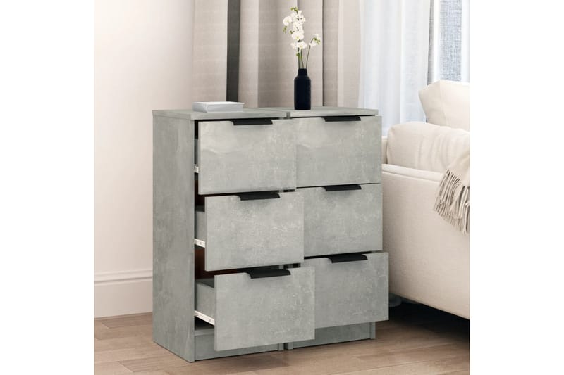beBasic Skänkar 2 st betonggrå 30x30x70 cm konstruerat trä - Förvaring - Förvaringsmöbler - Skänkar & sideboards