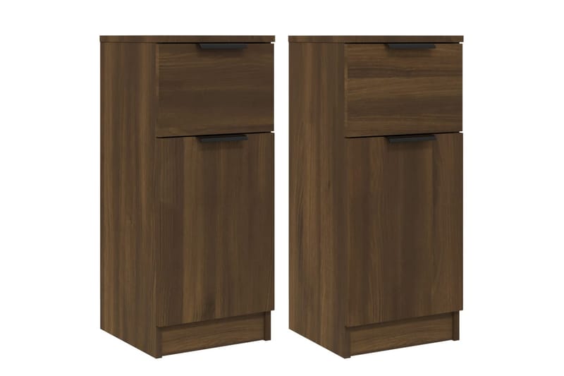 beBasic Skänkar 2 st brun ek 30x30x70 cm konstruerat trä - Skänkar & sideboards