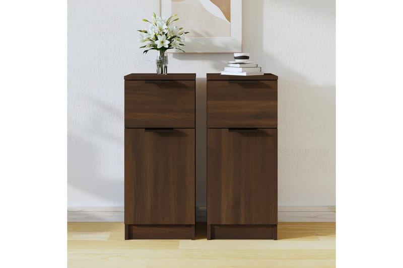 beBasic Skänkar 2 st brun ek 30x30x70 cm konstruerat trä - Förvaring - Förvaringsmöbler - Skänkar & sideboards