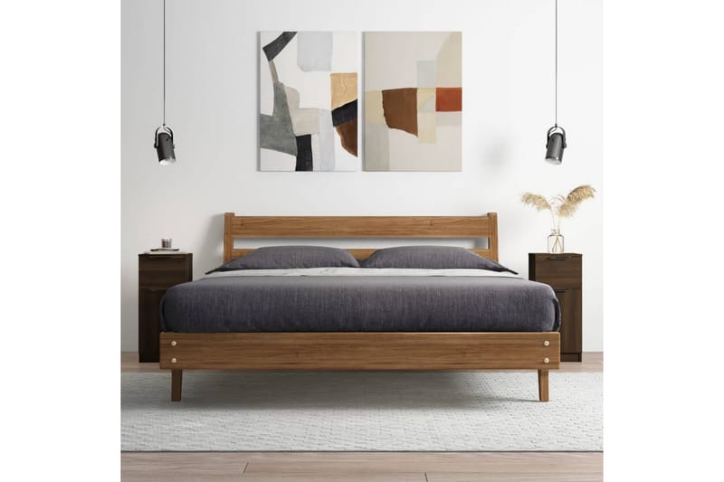 beBasic Skänkar 2 st brun ek 30x30x70 cm konstruerat trä - Förvaring - Förvaringsmöbler - Skänkar & sideboards