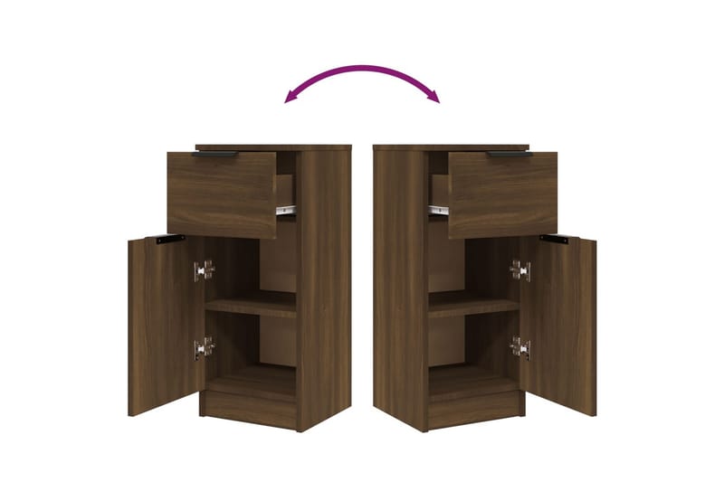 beBasic Skänkar 2 st brun ek 30x30x70 cm konstruerat trä - Förvaring - Förvaringsmöbler - Skänkar & sideboards