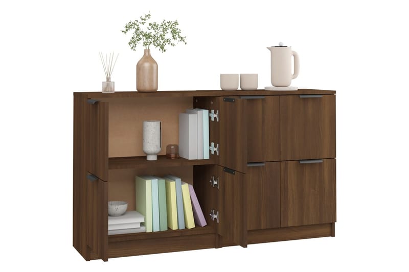 beBasic Skänkar 2 st brun ek 60x30x70 cm konstruerat trä - Förvaring - Förvaringsmöbler - Skänkar & sideboards