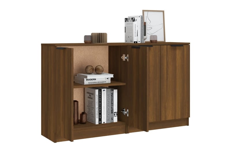 beBasic Skänkar 2 st brun ek 60x30x70 cm konstruerat trä - Förvaring - Förvaringsmöbler - Skänkar & sideboards