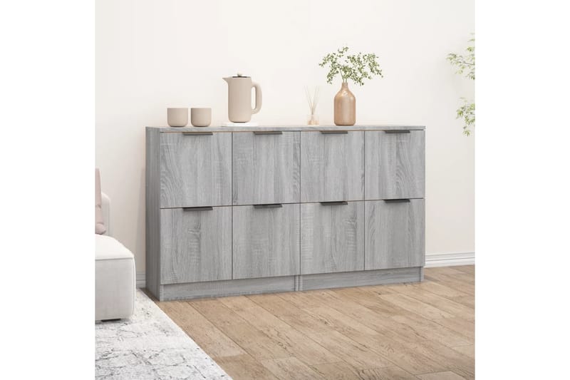 beBasic Skänkar 2 st grå sonoma 60x30x70 cm konstruerat trä - Förvaring - Förvaringsmöbler - Skänkar & sideboards