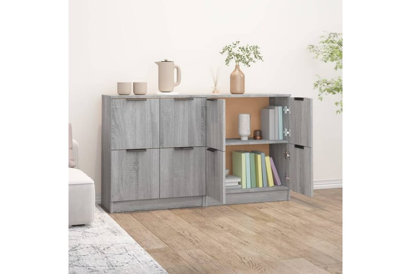 beBasic Skänkar 2 st grå sonoma 60x30x70 cm konstruerat trä - Förvaring - Förvaringsmöbler - Skänkar & sideboards