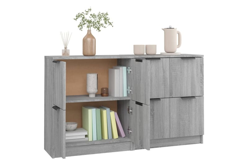 beBasic Skänkar 2 st grå sonoma 60x30x70 cm konstruerat trä - Förvaring - Förvaringsmöbler - Skänkar & sideboards
