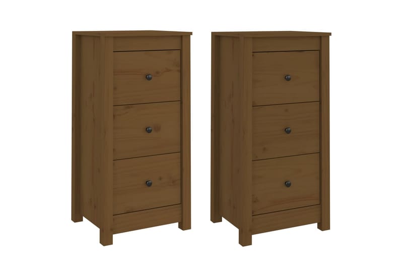 beBasic Skänkar 2 st honungsbrun 40x35x80 cm massiv furu - Skänkar & sideboards