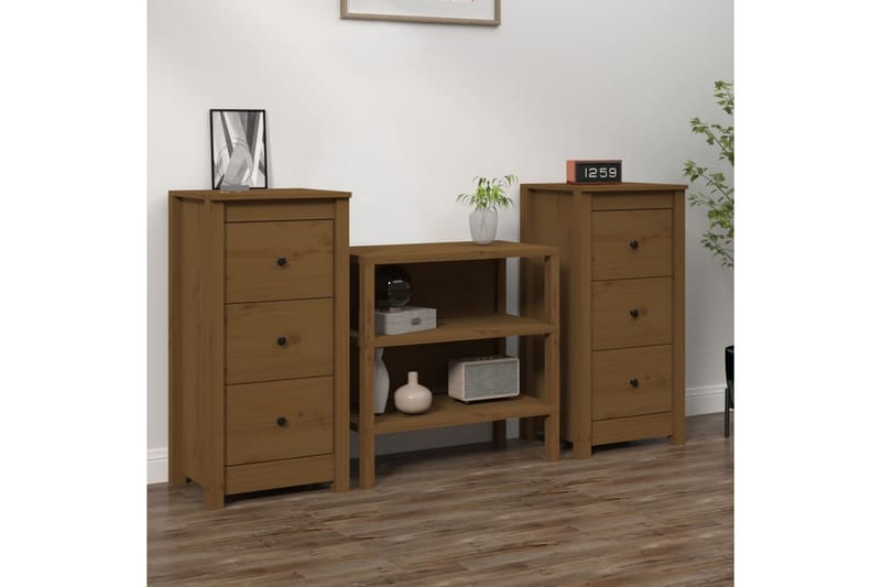beBasic Skänkar 2 st honungsbrun 40x35x80 cm massiv furu - Förvaring - Förvaringsmöbler - Skänkar & sideboards