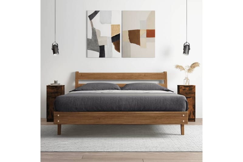 beBasic Skänkar 2 st rökfärgad ek 30x30x70 cm konstruerat trä - Förvaring - Förvaringsmöbler - Skänkar & sideboards