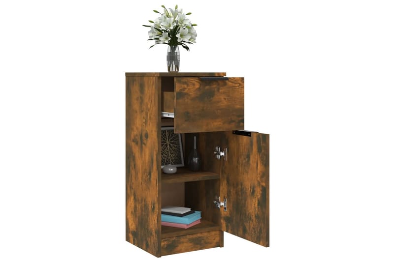 beBasic Skänkar 2 st rökfärgad ek 30x30x70 cm konstruerat trä - Förvaring - Förvaringsmöbler - Skänkar & sideboards