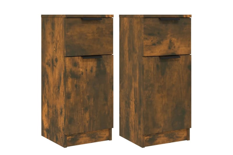 beBasic Skänkar 2 st rökfärgad ek 30x30x70 cm konstruerat trä - Förvaring - Förvaringsmöbler - Skänkar & sideboards