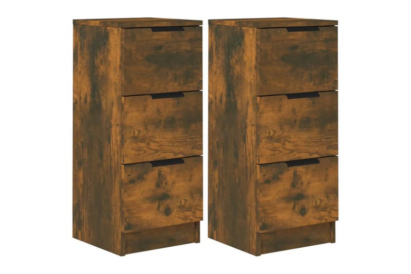 beBasic Skänkar 2 st rökfärgad ek 30x30x70 cm konstruerat trä - Förvaring - F�örvaringsmöbler - Skänkar & sideboards