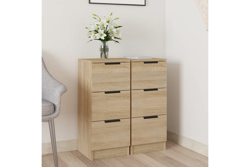beBasic Skänkar 2 st sonoma-ek 30x30x70 cm konstruerat trä - Förvaring - Förvaringsmöbler - Skänkar & sideboards