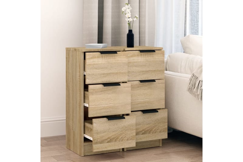 beBasic Skänkar 2 st sonoma-ek 30x30x70 cm konstruerat trä - Förvaring - Förvaringsmöbler - Skänkar & sideboards