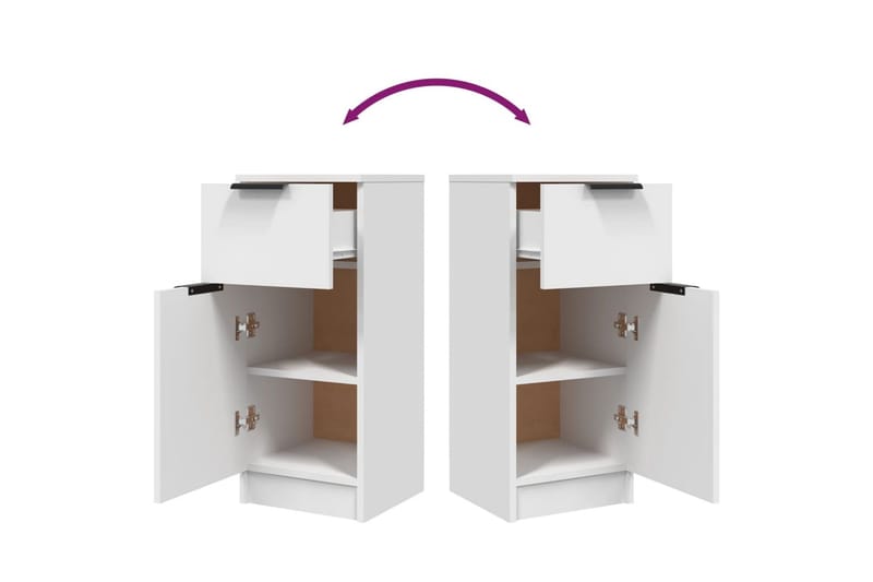 beBasic Skänkar 2 st vit 30x30x70 cm konstruerat trä - Förvaring - Förvaringsmöbler - Skänkar & sideboards