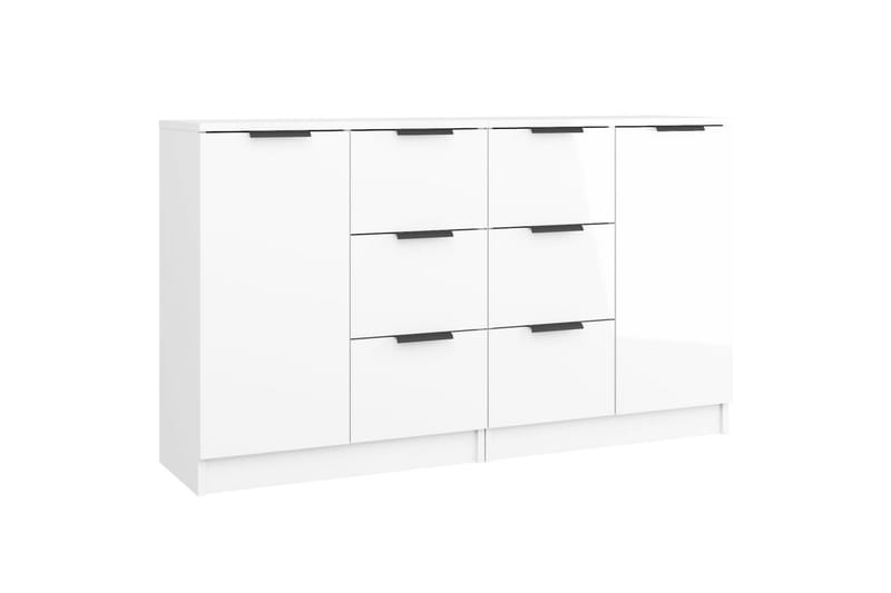 beBasic Skänkar 2 st vit högglans 60x30x70 cm konstruerat trä - Skänkar & sideboards