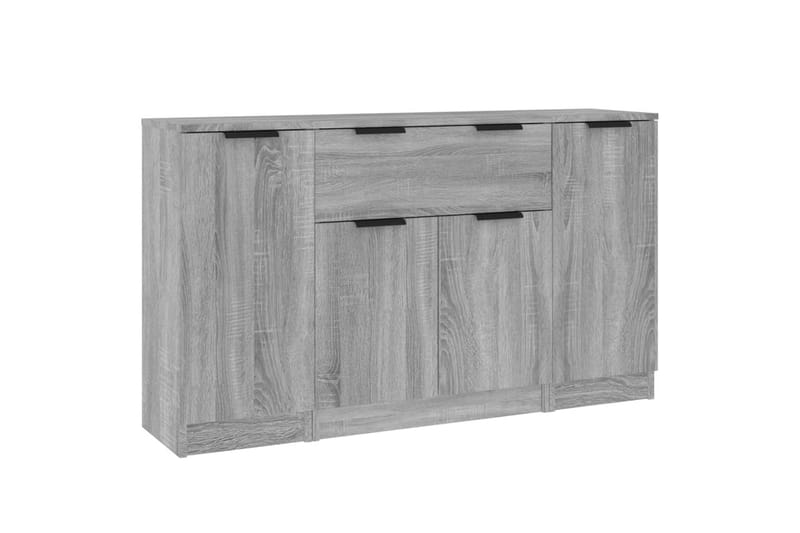 beBasic Skänkar 3 st grå sonoma konstruerat trä - Förvaring - Förvaringsmöbler - Skänkar & sideboards