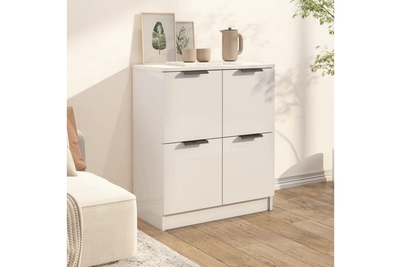 beBasic Skänkskåp vit högglans 60x30x70 cm konstruerat trä - Skänkar & sideboards