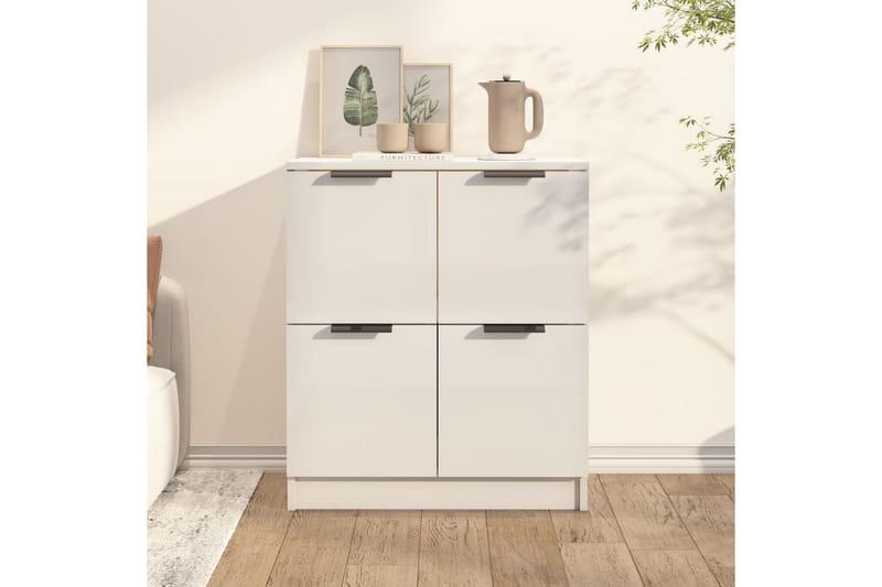 beBasic Skänkskåp vit högglans 60x30x70 cm konstruerat trä - Skänkar & sideboards