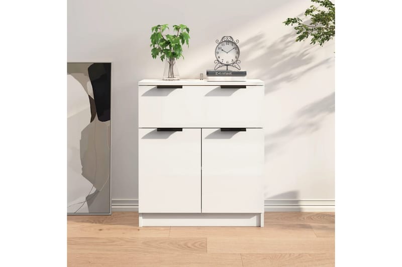 beBasic Skänkskåp vit högglans 60x30x70 cm konstruerat trä - Skänkar & sideboards