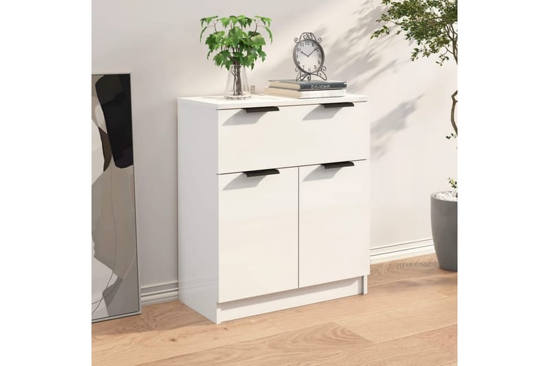 beBasic Skänkskåp vit högglans 60x30x70 cm konstruerat trä - Skänkar & sideboards