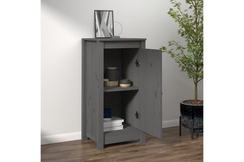 beBasic Skåp grå 40x35x80 cm massiv furu - Förvaring - Förvaringsmöbler - Skänkar & sideboards