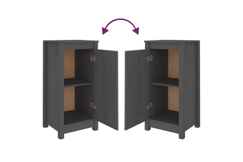 beBasic Skåp grå 40x35x80 cm massiv furu - Förvaring - Förvaringsmöbler - Skänkar & sideboards