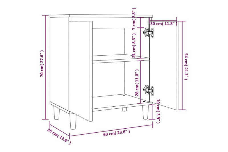 beBasic Skåp grå sonoma 60x35x70 cm konstruerat trä - Förvaring - Förvaringsmöbler - Skänkar & sideboards