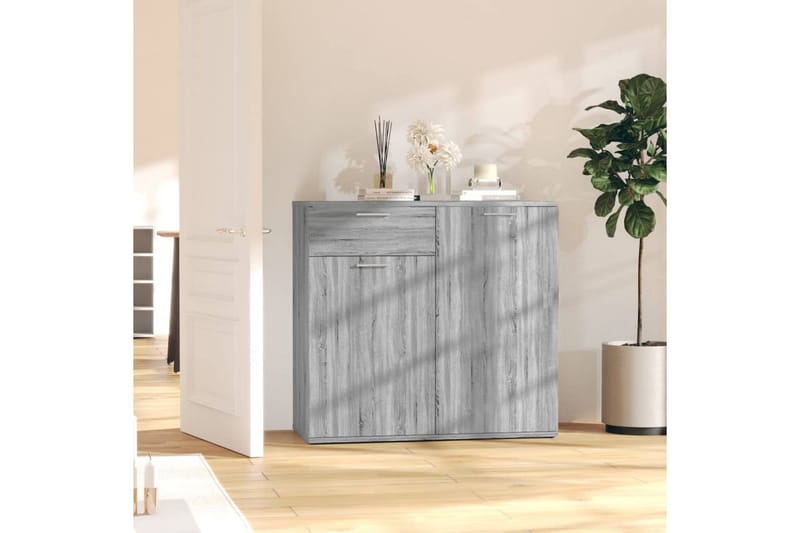 beBasic Skåp grå sonoma 80x36x75 cm konstruerat trä - Förvaring - Förvaringsmöbler - Skänkar & sideboards