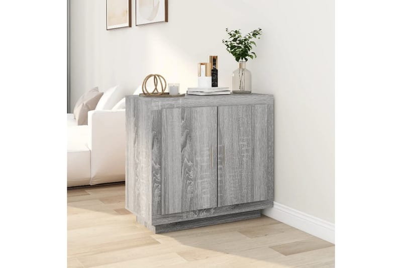 beBasic Skåp grå sonoma-ek 80x40x75 cm konstruerat trä - Förvaring - Förvaringsmöbler - Skänkar & sideboards