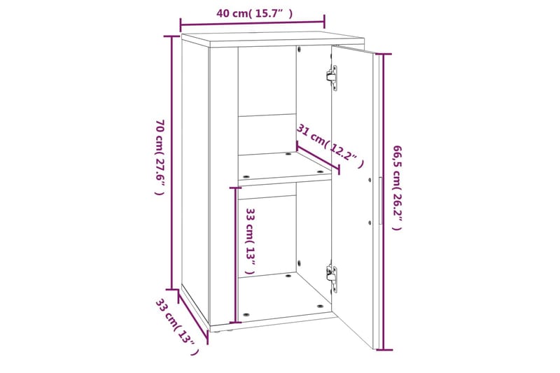 beBasic Skåp sonoma-ek 40x33x70 cm konstruerat trä - Förvaring - Förvaringsmöbler - Skänkar & sideboards
