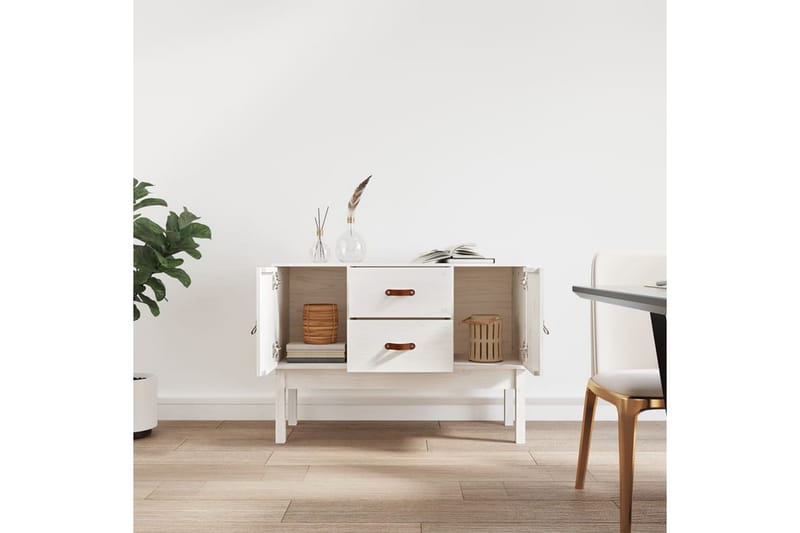 beBasic Skåp vit 110x40x78 cm massiv furu - Förvaring - Förvaringsmöbler - Skänkar & sideboards