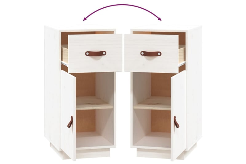beBasic Skåp vit 34x40x75 cm massiv furu - Förvaring - Förvaringsmöbler - Skänkar & sideboards