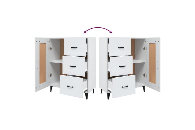 beBasic Skåp vit 69,5x34x90 cm konstruerat trä - Förvaring - Förvaringsmöbler - Skänkar & sideboards