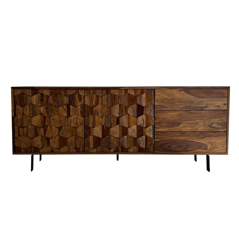 Belino Sideboard 175 cm Industriell stil - varmbrun och svart - Förvaring - Förvaringsmöbler - Skänkar & sideboards