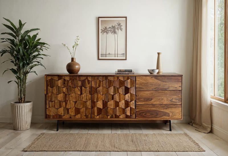 Belino Sideboard 175 cm Industriell stil - varmbrun och svart - Förvaring - Förvaringsmöbler - Skänkar & sideboards