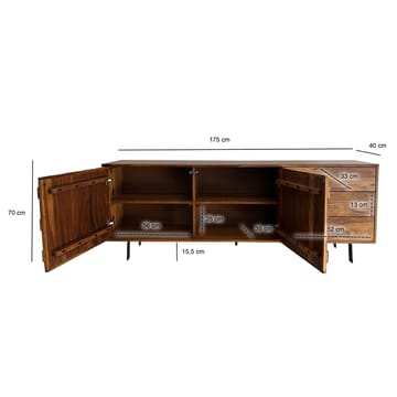 Belino Sideboard 175 cm Industriell stil - varmbrun och svart - Förvaring - Förvaringsmöbler - Skänkar & sideboards