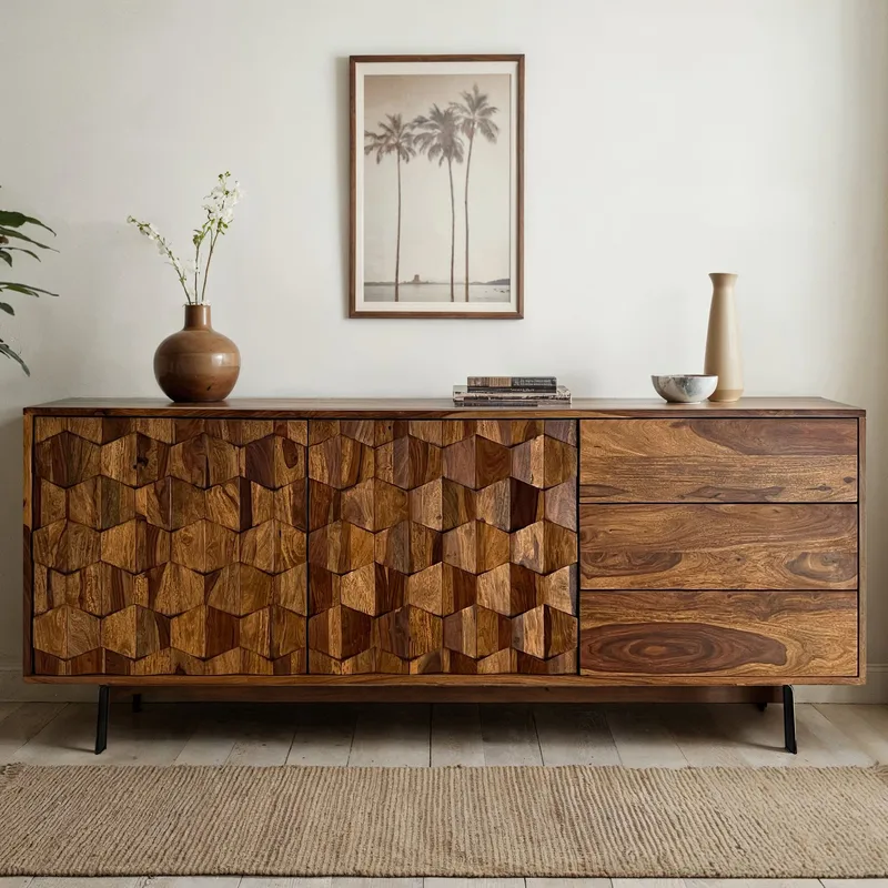Belino Sideboard 175 cm Industriell stil - varmbrun och svart - Förvaring - Förvaringsmöbler - Skänkar & sideboards