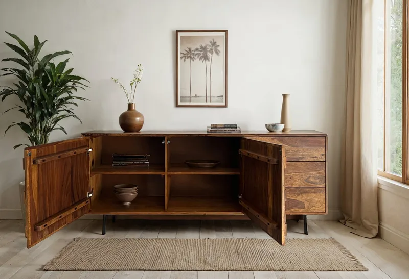 Belino Sideboard 175 cm Industriell stil - varmbrun och svart - Förvaring - Förvaringsmöbler - Skänkar & sideboards