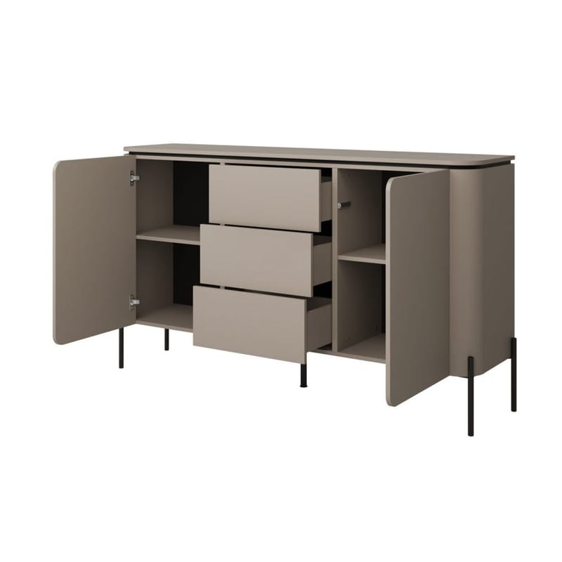 Bello Skänk med 2 Dörrar och 3 Lådor i Trä med Metallben - Taupe - Förvaring - Förvaringsmöbler - Skänkar & sideboards