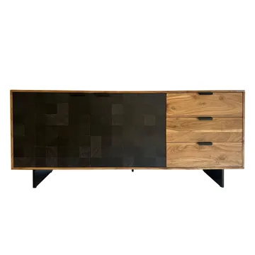 Belova Sideboard 175 cm - naturfärgad akacia och svart - Förvaring - Förvaringsmöbler - Skänkar & sideboards