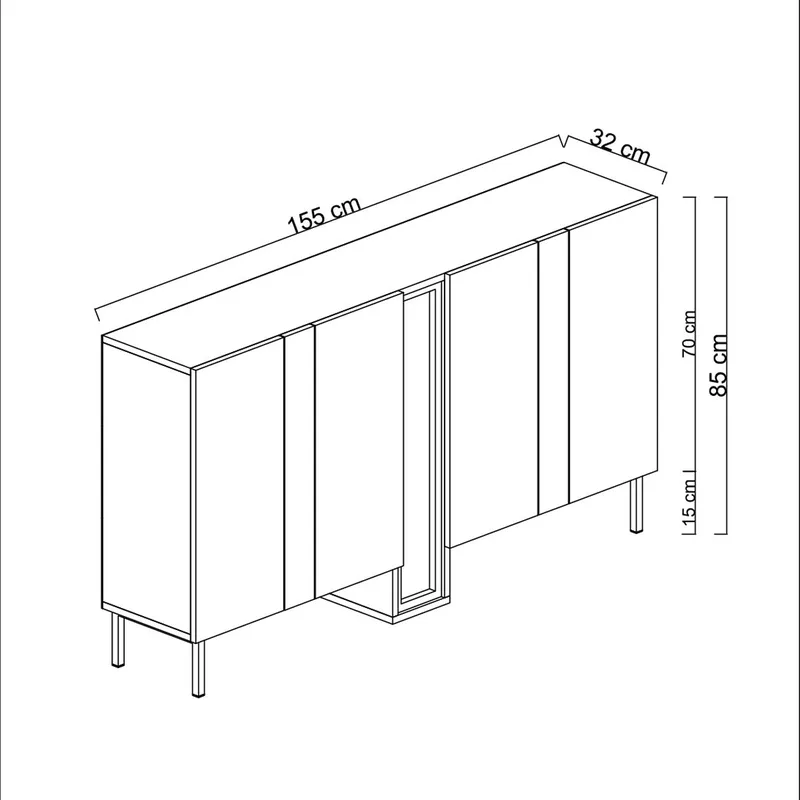 Berriaren Konsolbord 155 cm - Vit - Förvaring - Förvaringsmöbler - Skänkar & sideboards