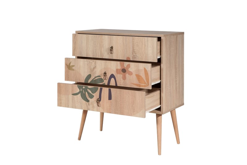 Bertoaria Byrå 80x89 cm Brun - Hanah Home - Förvaring - Förvaringsmöbler - Byrå