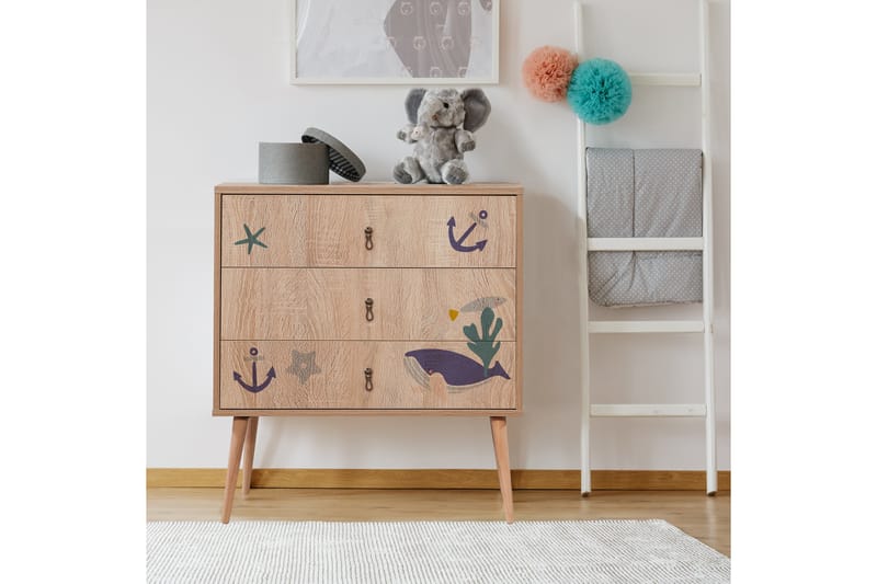 BERTOARIA Byrå 80x89 cm Brun - Förvaring - Förvaringsmöbler - Byrå