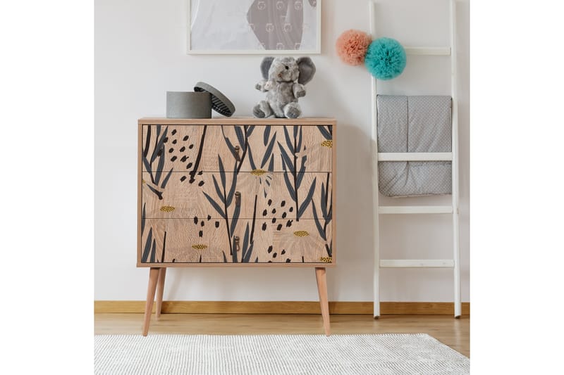 BERTOARIA Byrå 80x89 cm Brun - Förvaring - Förvaringsmöbler - Byrå