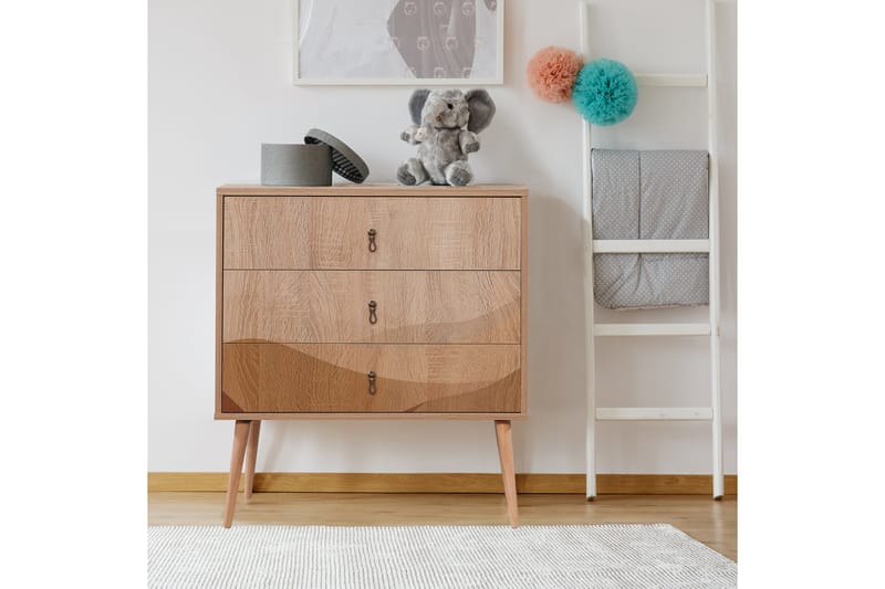 BERTOARIA Byrå 80x89 cm Brun - Förvaring - Förvaringsmöbler - Byrå