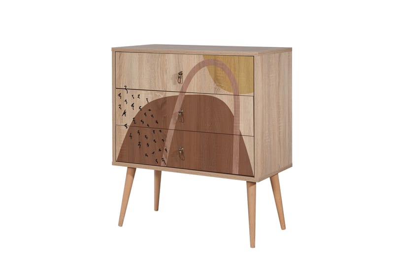 BERTOARIA Byrå 80x89 cm Brun - Förvaring - Förvaringsmöbler - Byrå